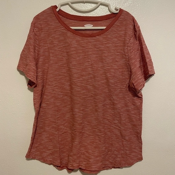 Old Navy Everywhere Slub Tee Neutral Stripes Orange Size XL - Picture 2 of 7